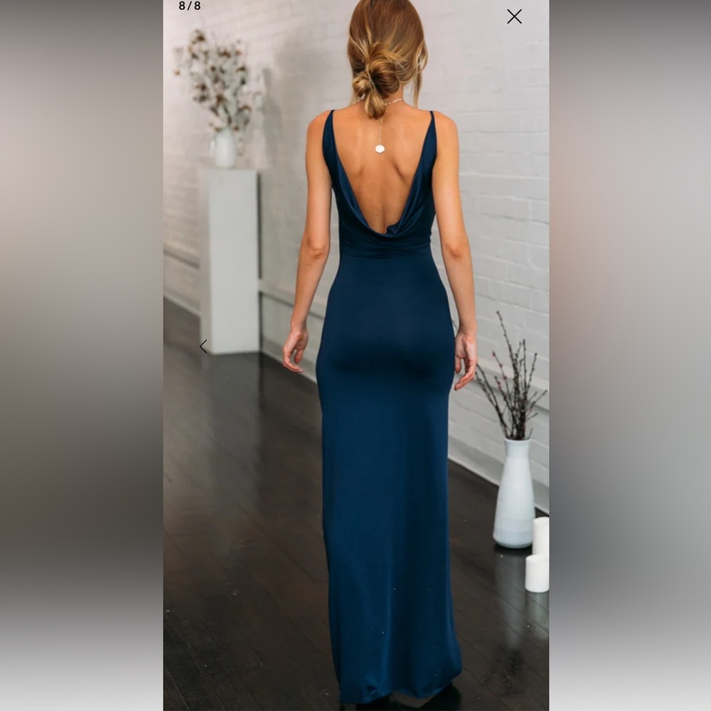 Hello Molly Navy Backless Dress